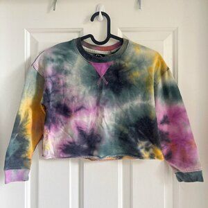 Art Class Girls Tie Dye Sweatshirt Cropped EUC Multicolor Sz S 6/6X